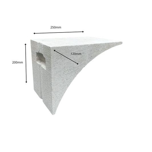 Gebogen Deuropening Blok 250x200x200mm Cellenbeton